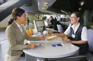 Check-In-Schalter am Flughafen Frankfurt