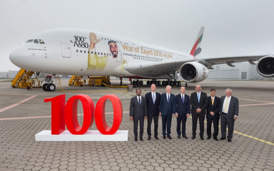 Emirates begrüßt den 100. Airbus A380 in der Flotte