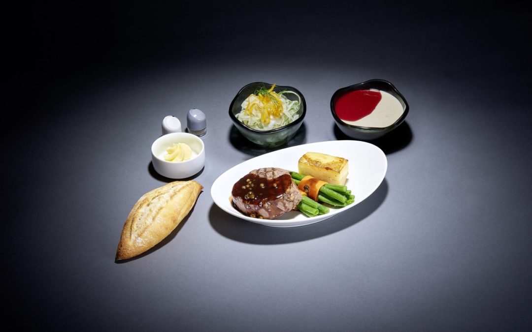 „Menüs à la Carte“ auf Lufthansa Langstreckenflügen