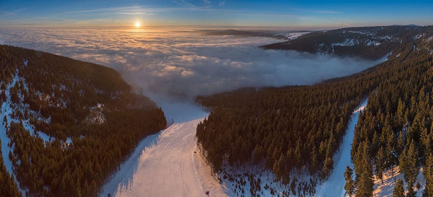Skiareal Klinovec im Erzgebirge